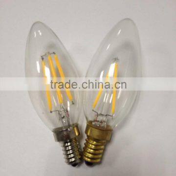 2015 ETL CE LED FILAMENT CANDLE LIGHT E14 E12 4W 2W LED FILAMENT LAMP VINTAGE FULL GLASS COVER photo-2
