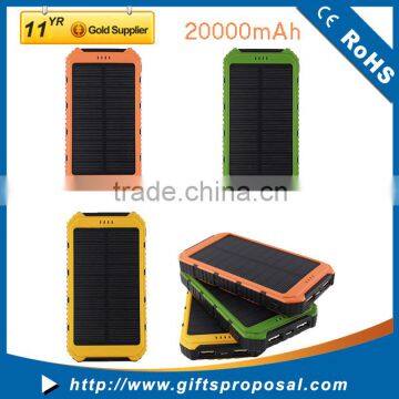 2016 Modern Fashion Style Solar Charger Powerbank / 20000mAh solar wireless charger