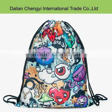 Waterproof polyester 3d printing drawstring backpack