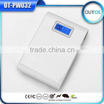 Promotional dual usb 10400mah power bank with lcd display