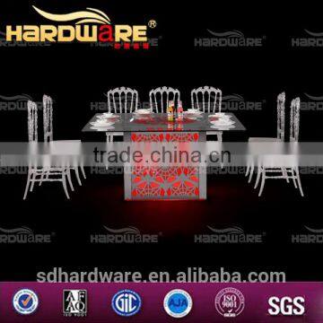 Square new model led light table dining room dining table with led light