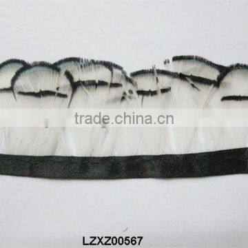 WHITE Lady Amherst Pheasant tippet fringe trims LZXZ00567