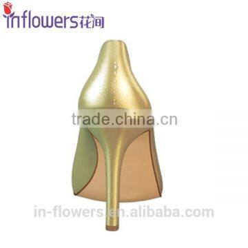 Golden Color Patent Leather Wholesale High Heel Shoes for Eleglant Ladies photo-6