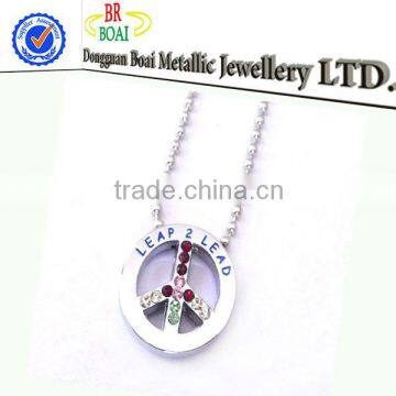 fashion engraved peace charm necklaces