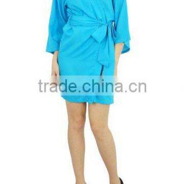 Cotton Solid color Short Kimono Plain dyed robe Sexy Nighty Manufacturer