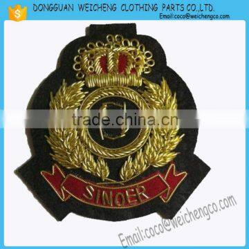 Hand made badges wire badges /Hand Embroidery Mylar Brazil Army Military Uniform Patch Badge Insignia Cap Beret