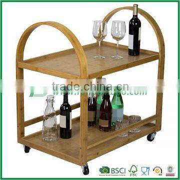 Bamboo Rolling Serving Cart