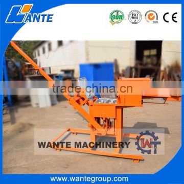 WANTE BRAND no need any power machine WT2-40 manual clay interlocking brick making machine price