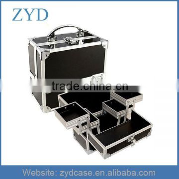 Aluminum Black Four Tier Makeup Train Case (ZYD-C20)