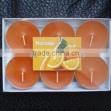 orange scent tea light candle