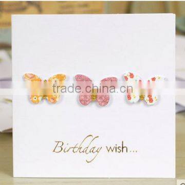 Three simple 3D butterfly pattern of thanksgiving card/birthday card
