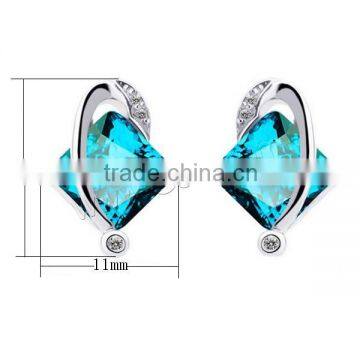platinum plated Brass finger ring earring necklace zircon jewelry set