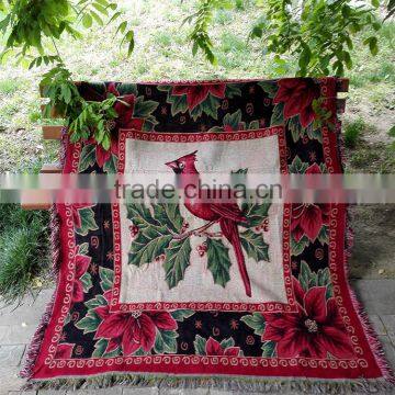 Cotton jacquard tapestry throw blanket fashion hand woven tapestry tapestry tassels