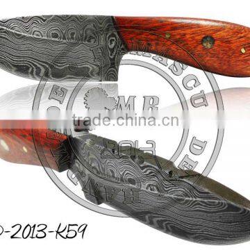 Damascus Steel Knife with Blood Wood Handle