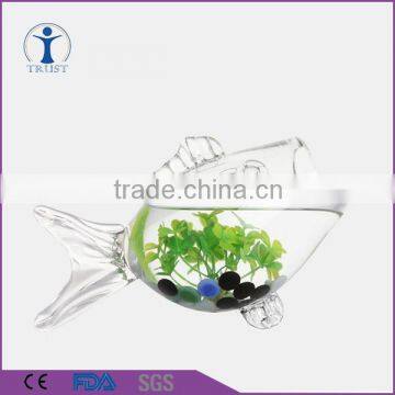 Fashion Design Fish Shape mouth-open glass material fish tank