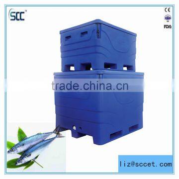 600L Plastic Insulated ice box for fish storage and transportation