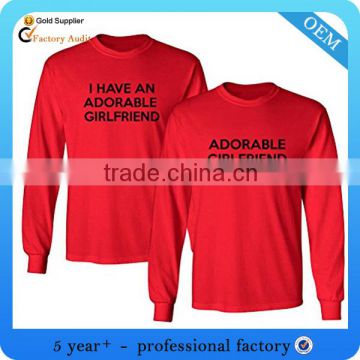 Latest long sleeve couple t-shirt