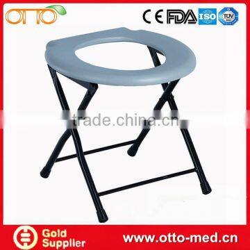 Disabled steel folding commode chair