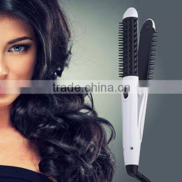 Multifunctional 2 in 1 Hair Straightener Brush, Electric Hair Straightener Comb and Hair Curler