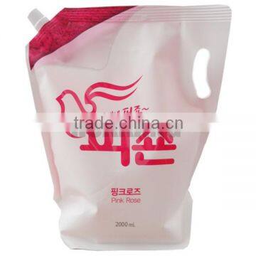 With handle&spout made in China detergent grade Fabric Softener bag