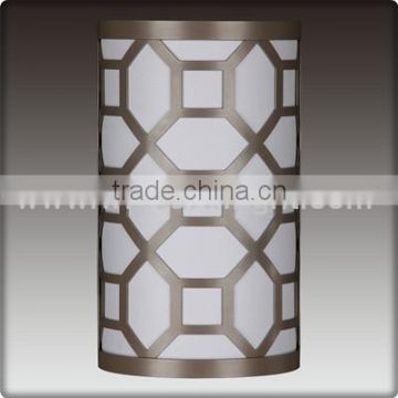 UL CUL Listed Chinese Style Hotel Wall Sconces With Metal Pattern And White Acrylic Shade W20201