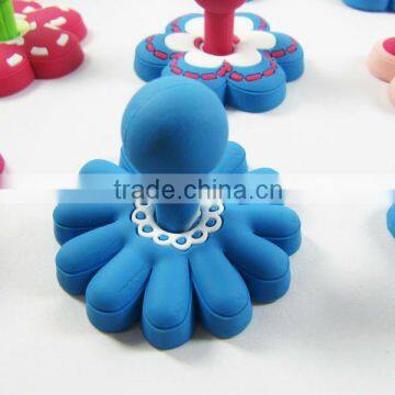 flower embossed fridge decorative PVC hanging magnet hook