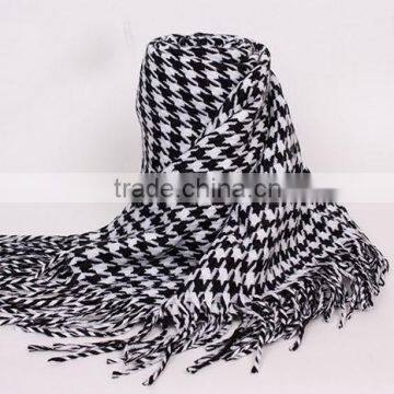 2015 High Quality Lady Fashion Houndstooth Jacquard Winter Scarf Knitting Scarf