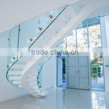 Curved White Middle Spine Staircase