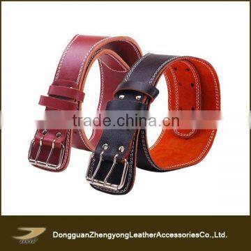 JANYO Professional custom double pin buckle genuine leather gym belt