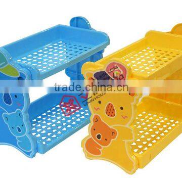 double layers detachable plastic rack/3 Layers combined shelf/DIY cartoon shelf/Bathroom shelf/Office shelf/Kitchen storage ra