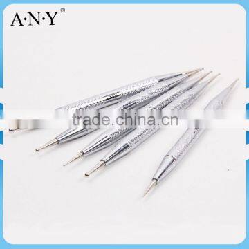 ANY Nail Care Design Silver Metal Handle Nail Dotting Tools Set