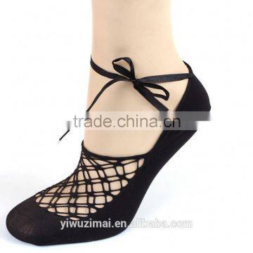 Hot Sell Women Cotton Lace Antiskid Invisible Liner No Show Peds Low Cut Socks