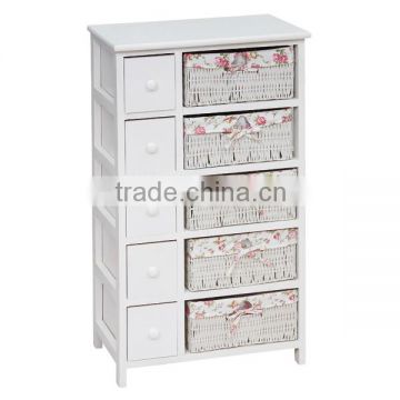 solid wooden storage cabinet,wood cabinet with wicker drawers, wood closet