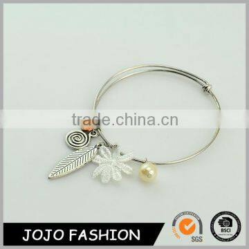 Cheapest hot sale bangles with pendant 925 silver snap bracelet