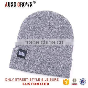 Women Men Gray Fitted Beanie Cap Hat photo-2