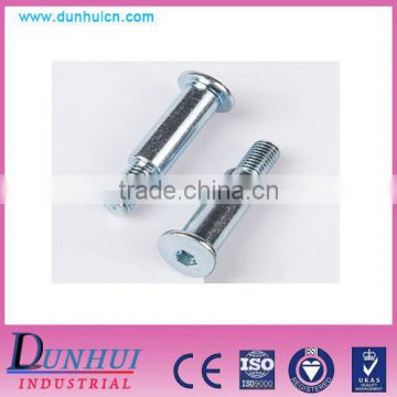 Zinc plated carbon steel flat head hex socket shoulder machine screw