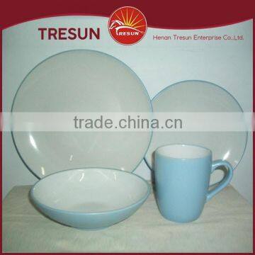 Ceramic 16 pcs 2 Tone Color Glaze Dinnerware Stoneware Dinner Set