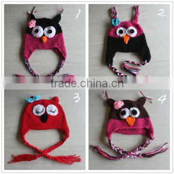 New Arrivals boutique wholesale warm Owl hats for baby