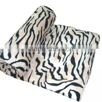 zebra design coral fleece blanket