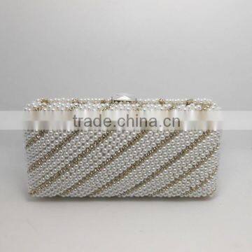 2015 Beaded embroidery handbag with rhinestone bridal clutches