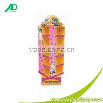 China factory production display custom corrugated cardboard rotating display rack