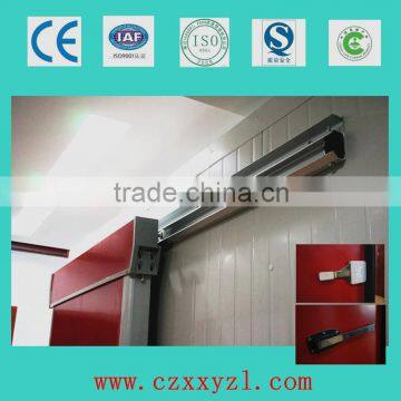 100mm door leaf, 0.5mm stainless steel cold storage room slide door with warmer/heater strip