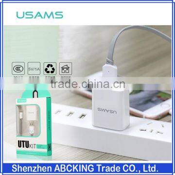 Original USAMS US 5V 1A Mobile Phone Travel Charger Charger With Cable Set