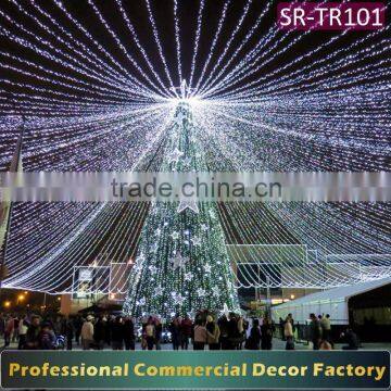 Customize 20ft 23ft 26ft outdoor large giant christmas tree with led star decoration