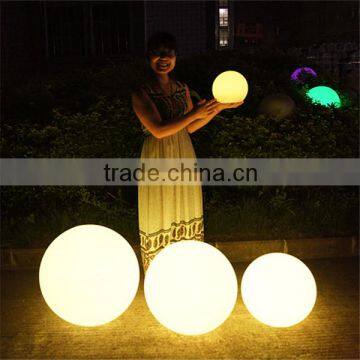 PE plastic housing RGB color changing outdoor LED light rotating globe