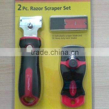 2pcs Razor scraper set, safe plastic scraper and heavy duty razor blade scraper