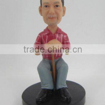 polyresin elder bobble head for old people