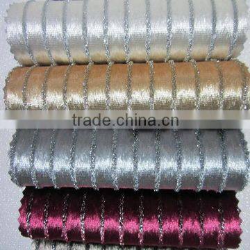 Wholesale Dubai fitting room velvet curtain drapery with silver stripe