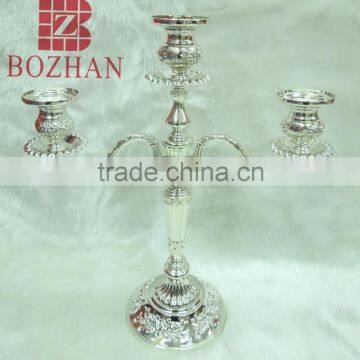 Wholesale 3 arms handicraft metal candle holders