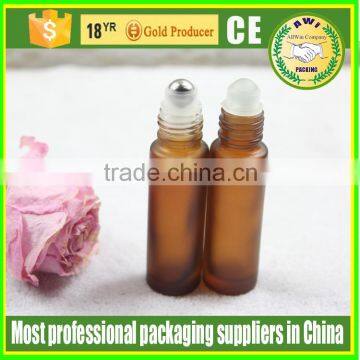 Factory supply roll on metal ball glass perfume bottle